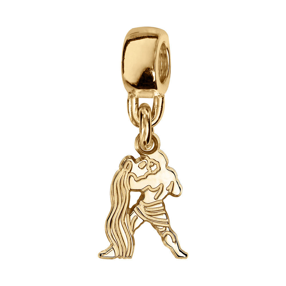 Charms coulissant en vermeil zodiaque decoupe verseau - Vue 1