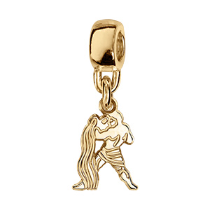 Charms coulissant en vermeil zodiaque decoupe verseau