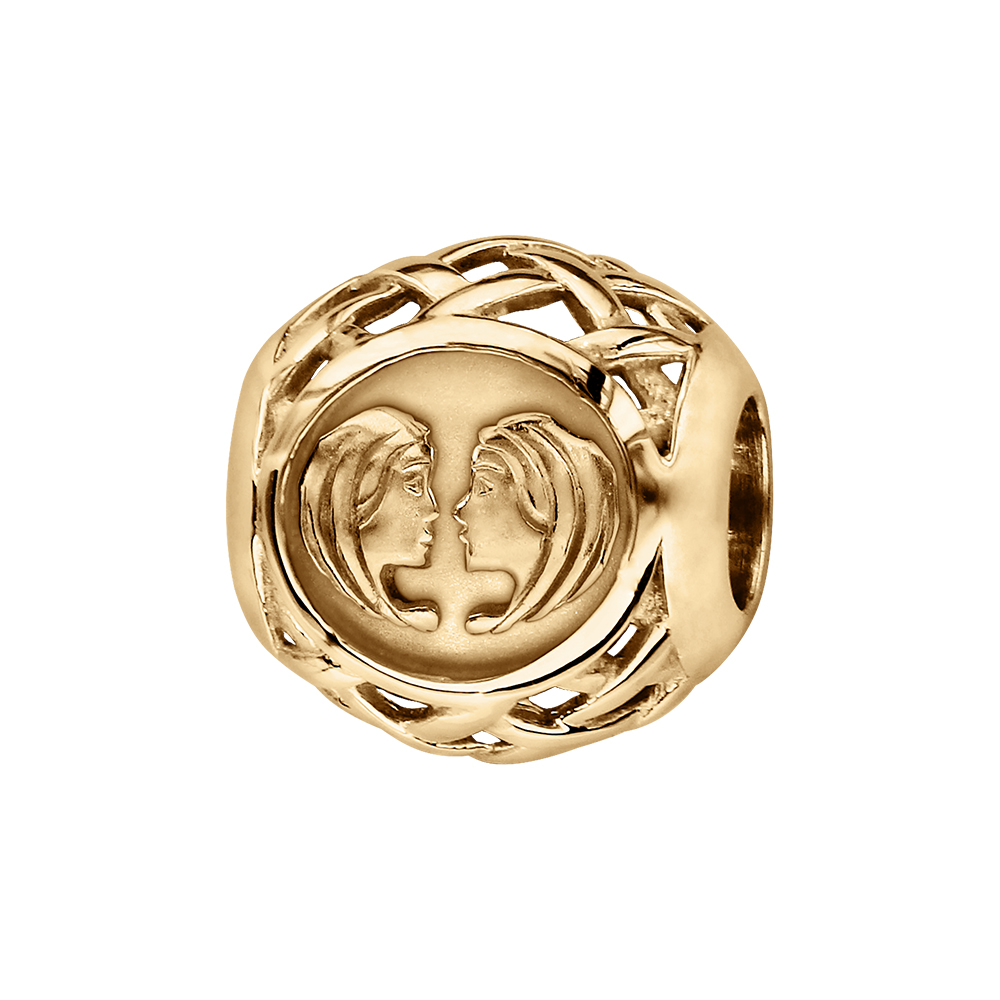 Charms coulissant en vermeil zodiaque gemeau - Vue 1