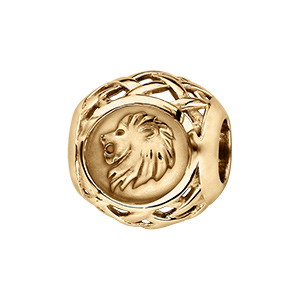 Charms coulissant en vermeil zodiaque lion