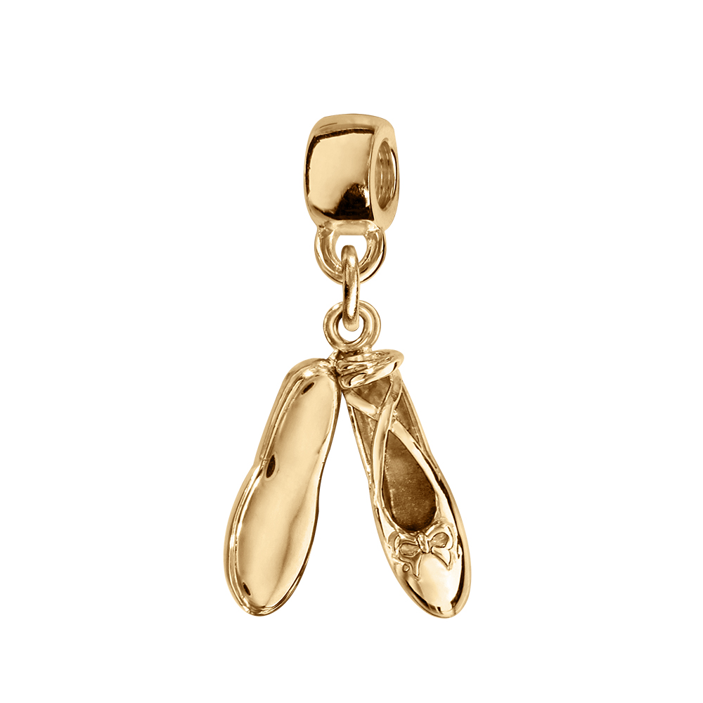 Charms coulissant paire de chausson de danse en vermeil - Vue 1