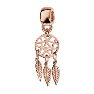 Charms Thabora en argent et dorure rose attrape rêves suspendu - Vue 1