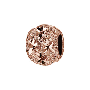 Charms Thabora en argent et dorure rose boule granitée et diamantée en étoiles - Vue 1