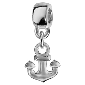 Charms Thabora en argent rhodi ancre suspendue - Vue 1