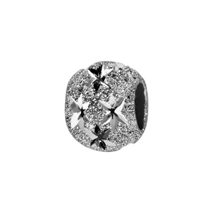 Charms Thabora en argent rhodi boule granite et diamante en toiles - Vue 1