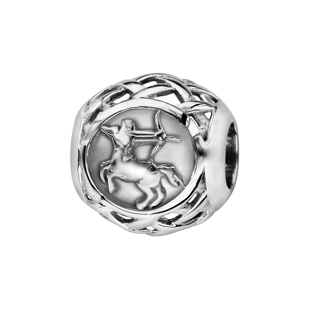 Charms Thabora en argent rhodi� boule zodiaque sagittaire - Vue 1