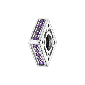 Charms Thabora en argent rhodi carr empierr violet - Vue 1