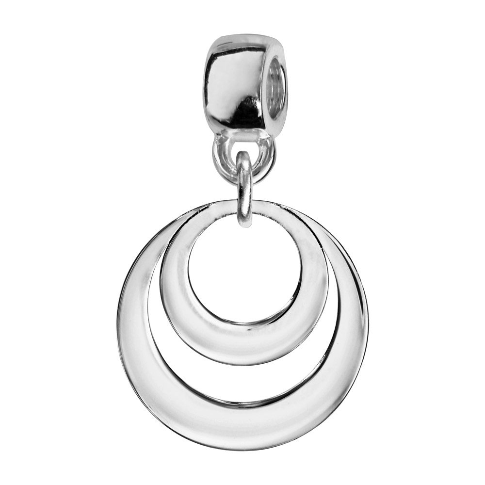 Charms Thabora en argent rhodi� 2 cercles � personnaliser - Vue 1