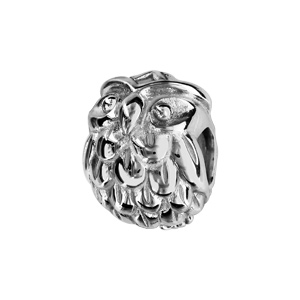 Charms Thabora en argent rhodi chouette - Vue 1