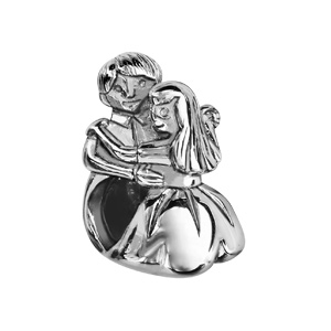 Charms Thabora en argent rhodié couple qui danse - Vue 1
