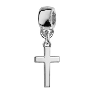 Charms Thabora en argent rhodi croix chrtienne suspendue - Vue 1