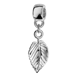 Charms Thabora en argent rhodi feuille suspendue - Vue 1