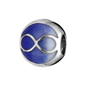Charms Thabora en argent rhodié infini sur fond bleu - Vue 1