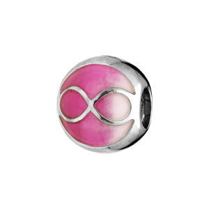 Charms Thabora en argent rhodié infini sur fond fuschia - Vue 1