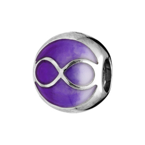 Charms Thabora en argent rhodi infini sur fond violet - Vue 1