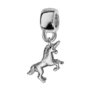 Charms Thabora en argent rhodi licorne suspendue - Vue 1