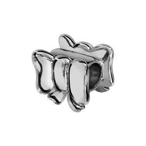 Charms Thabora en argent rhodié noeud féminin lisse - Vue 1