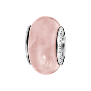 Charms Thabora en argent rhodié pierre naturelle Quartz rose - Vue 1