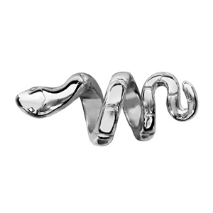 Charms Thabora en argent rhodi serpent lisse enroul - Vue 1