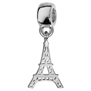 Charms Thabora en argent rhodi tour Eiffel suspendue - Vue 1