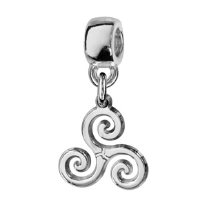 Charms Thabora en argent rhodi triskel suspendu - Vue 1