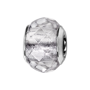 Charms Thabora en argent rhodié verre facetté blanc transparent - Vue 1