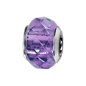 Charms Thabora en argent rhodié verre facetté violet - Vue 1