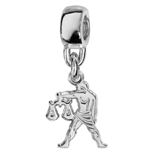 Charms Thabora en argent rhodi zodiaque dcoup suspendu balance - Vue 1