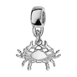 Charms Thabora en argent rhodi zodiaque dcoup suspendu cancer - Vue 1