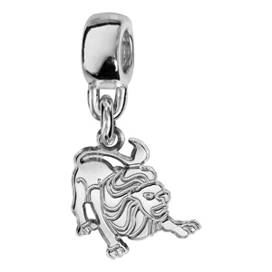 Charms Thabora en argent rhodi zodiaque dcoup suspendu lion - Vue 1