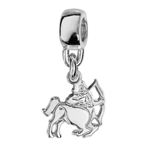 Charms Thabora en argent rhodi zodiaque dcoup suspendu sagittaire - Vue 1