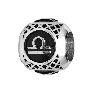 Charms Thabora grand modle pour homme en acier boule signe zodiaque Balance patin noire - Vue 1