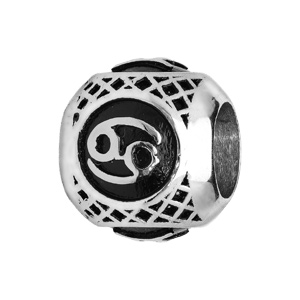 Charms Thabora grand modle pour homme en acier boule signe zodiaque Cancer patin noire - Vue 1