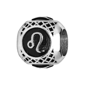 Charms Thabora grand modle pour homme en acier boule signe zodiaque Lion patin noire - Vue 1