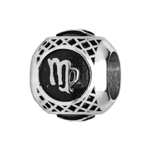 Charms Thabora grand modle pour homme en acier boule signe zodiaque Vierge patin noire - Vue 1