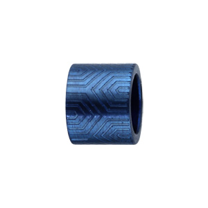 Charms Thabora grand modle pour homme en acier et PVD bleu forme tube avec motif aztque - Vue 1