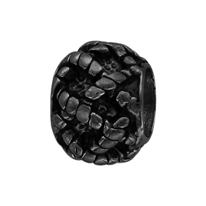 Charms Thabora grand modle pour homme en acier et PVD noir boule tresse relief - Vue 1
