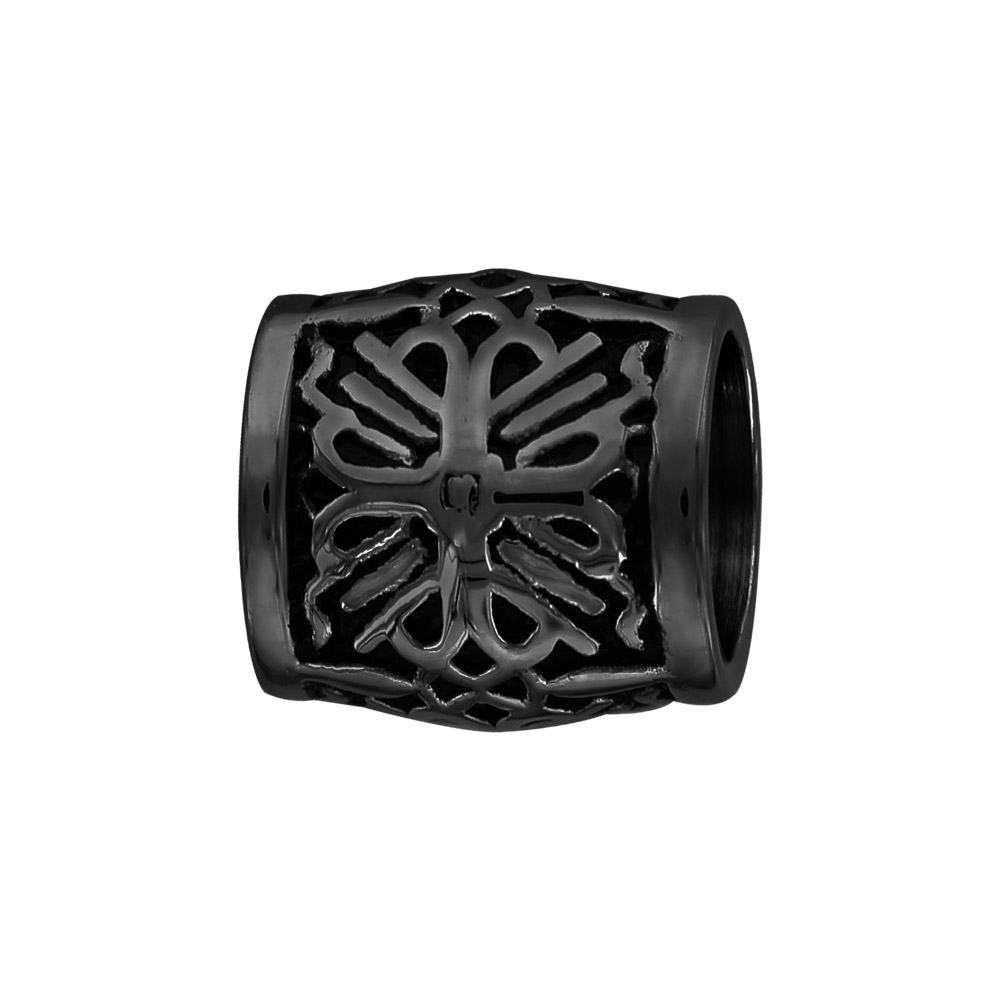 Charms Thabora grand modle pour homme en acier et PVD noir cylindre patin avec croix - Vue 1