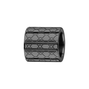 Charms Thabora grand modle pour homme en acier et PVD noir forme tube avec motif alvoles - Vue 1