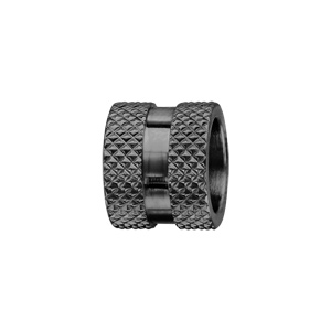 Charms Thabora grand modle pour homme en acier et PVD noir motif diamant sur les bords et bande lisse au milieu - Vue 1