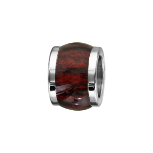 Charms Thabora grand modle pour homme en acier forme tonneau court aspect bois marron fonc - Vue 1