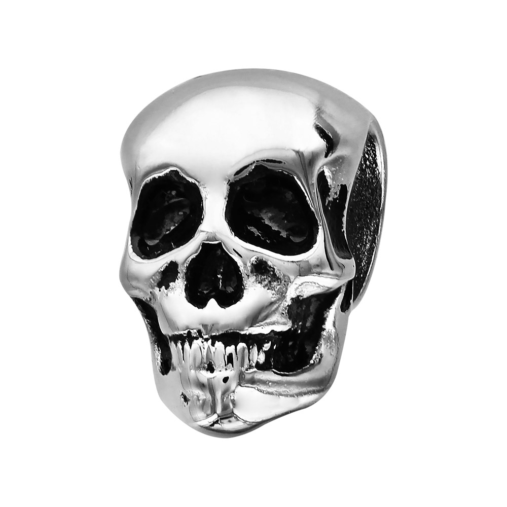 Charms Thabora grand mod�le pour homme en acier t�te de mort patin�e - Vue 1