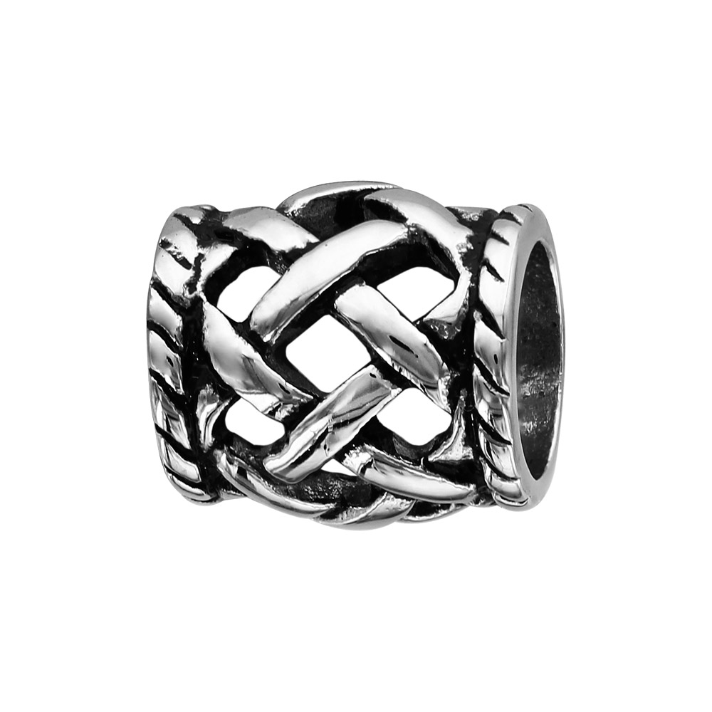 Charms Thabora grand mod�le pour homme en acier tube tress� relief - Vue 1