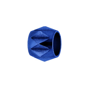 Charms Thabora mdium en acier boule avec ciselage losange en PVD bleu - Vue 1