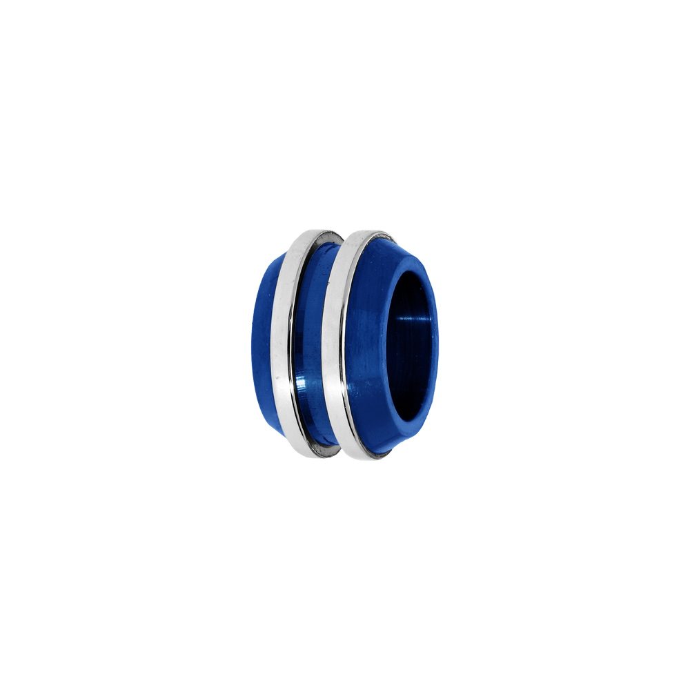 Charms Thabora m�dium en acier relief sur fond PVD bleu - Vue 1