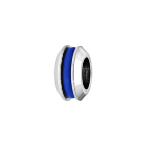 Charms Thabora mdium en acier rondelle avec caoutchouc bleu fonc - Vue 1