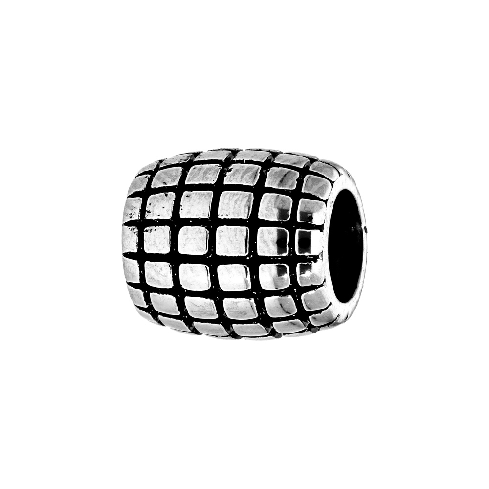 Charms Thabora m�dium en acier tonneau quadrillage patin� - Vue 1