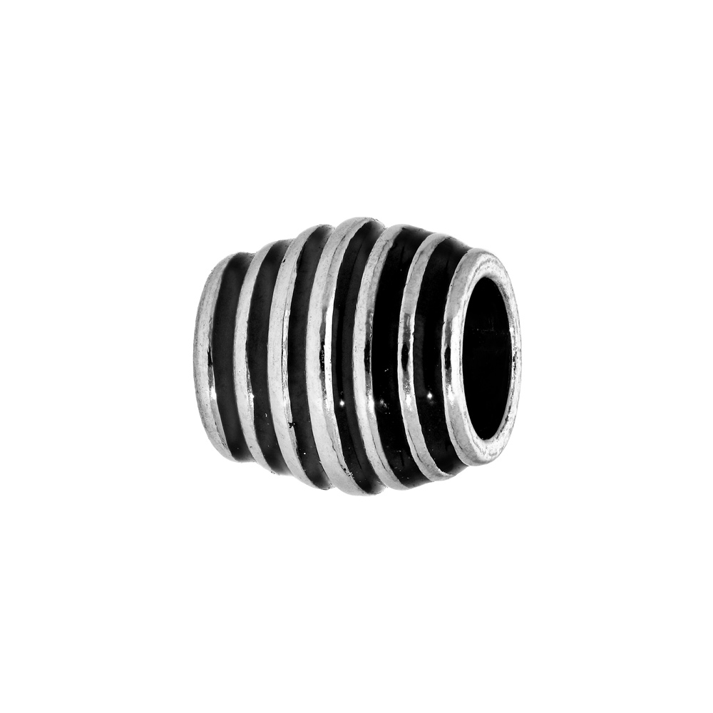 Charms Thabora m�dium en acier tonneau rainures noires - Vue 1