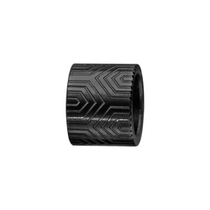 Charms Thabora pour homme en acier et PVD noir forme tube avec motif aztèque - Vue 1