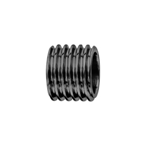 Charms Thabora pour homme en acier et PVD noir forme tube avec motif pas de vis - Vue 1